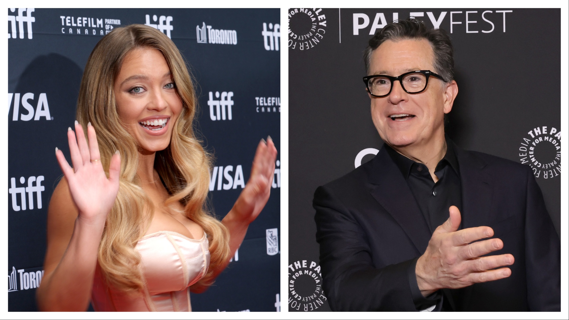 Sydney Sweeney; Stephen Colbert