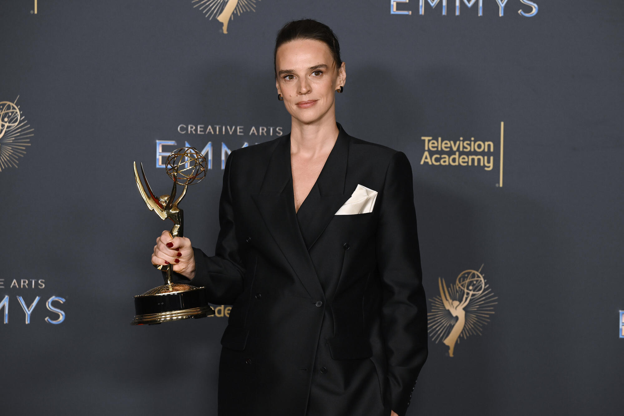 Jessica Lee Gagné winner of the Outstanding Cinematography for a Series (One Hour) Award for 'Severence' at the 2025 Creative Arts Emmy Awards held at the Peacock Theater on September 06, 2025 in Los Angeles, California.