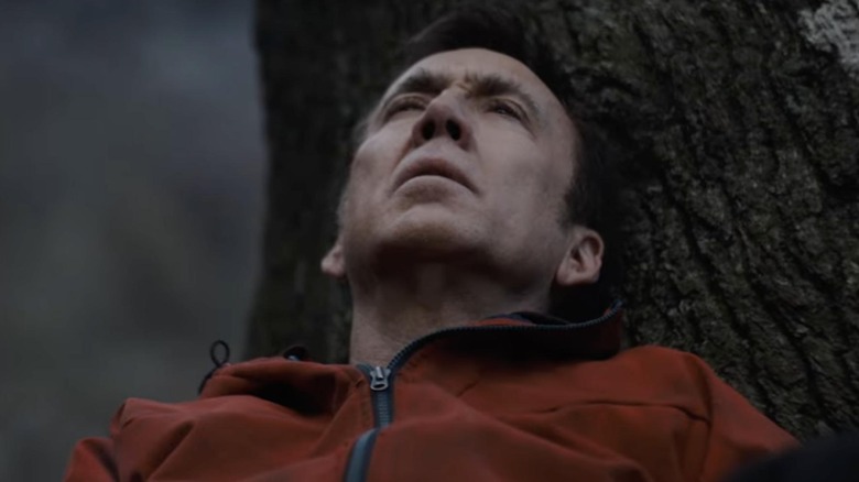 Paul leans against a tree in "Arcadian" (2024)