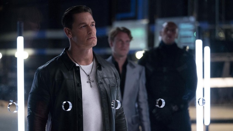 Jakob Toretto looks through bulletproof glass in "F9" (2021)