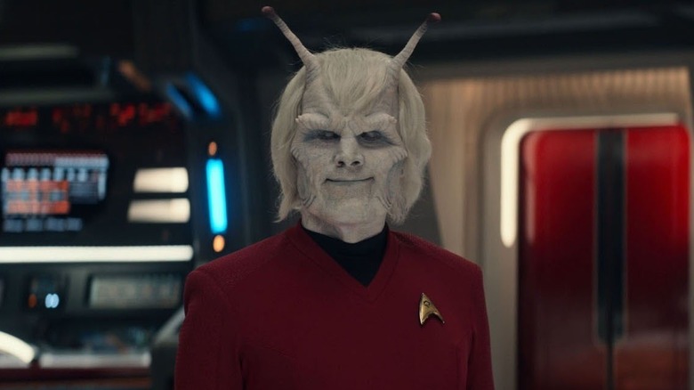 Hemmer smiling on the bridge in Star Trek: Strange New Worlds
