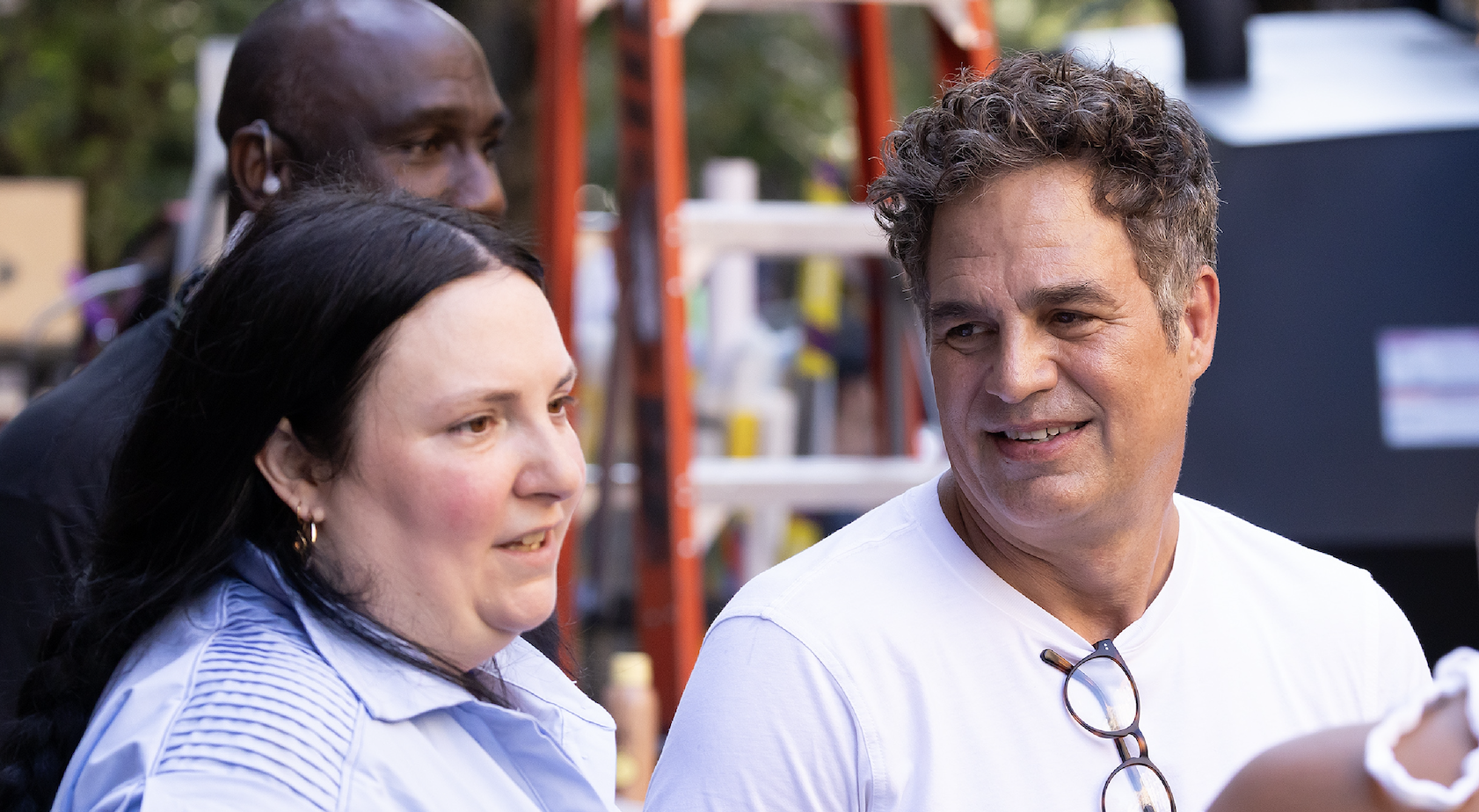 NEW YORK, NY - AUGUST 12: Film director Lena Dunham and Mark Ruffalo on Location of the "Good Sex" film on August 12, 2025 in New York, New York. (Photo by MEGA/GC Images)
