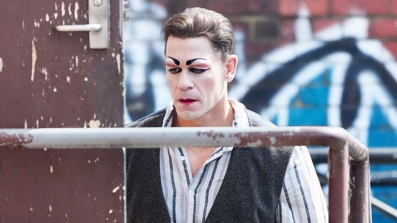 Rodney dresses as a mime in "Ricky Stanicky" (2024)
