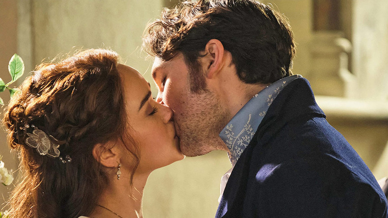 Charlotte kissing Colborne in "Sanditon"