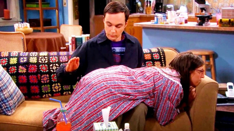 Sheldon spanking Amy on "The Big Bang Theory"