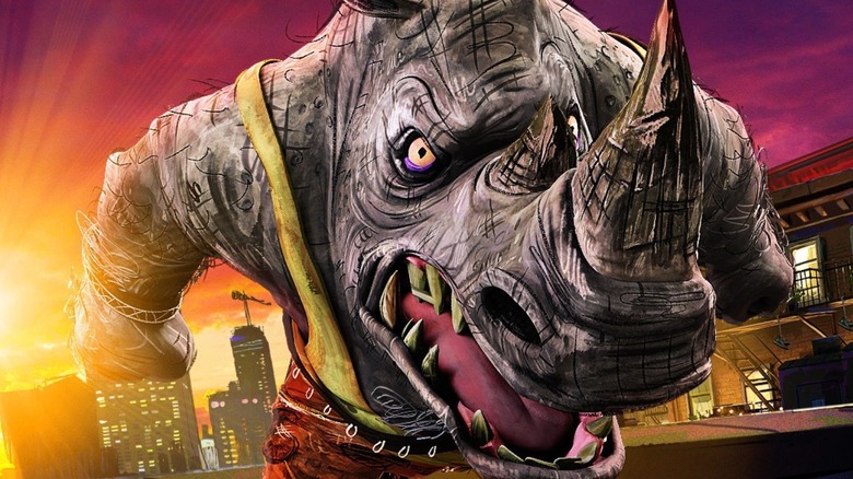 Rocksteady roars in "Teenage Mutant Ninja Turtles: Mutant Mayhem" (2023)